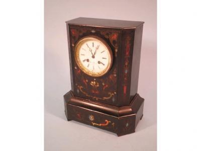 A late 19thC French ebonised mantel clock