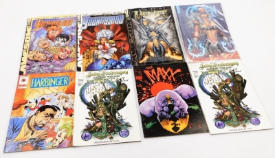 A group of collectors comics, to include Charlton Comics, Ghost Tales, Scary Tales, Ghost Haunts, Ghost Manors, etc., Calibre Comics and Calibre Press, Eagle Comics, Dark Horse Comics, Image and Jan comics, of varying titles such as Ash, Judge Dreed, Robo - 5