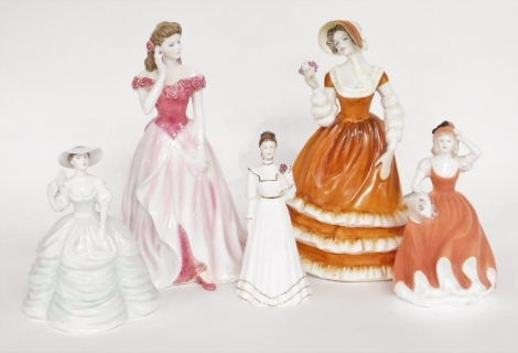 Five Coalport ladies, to include Andrea, Carla, Radiance, Sarah and Lynn. (5)