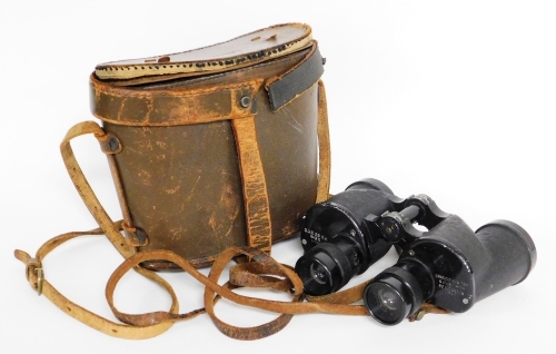 A cased set of Military binoculars, by Graticule Canada, with Military stamp, 6x30mm. (the case AF)