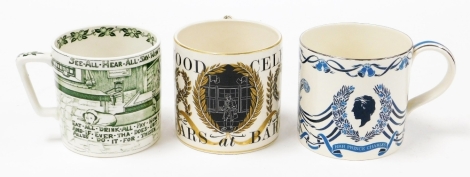 Three Wedgwood collectors tankards, to include St Paul's Cathedral 29th July 1981 number 1653/3000, a Wedgwood Barlaston 10th September 1938 limited edition tankard and a Crown Devon See All Hear All Say Nowt a Yorkshire mans advise to his son tankard. (3