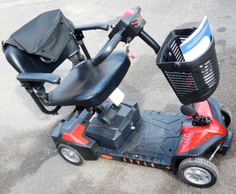 A Drive Style Plus mobility scooter, with battery charger and two keys.