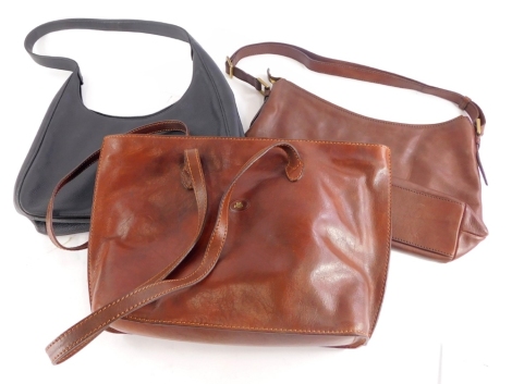 Three ladies handbags, to include two The Bridge, another Longchamp.