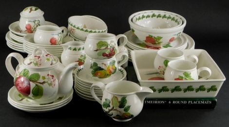 A quantity of Portmeirion Pomona pattern dinner and tea ware, to include teapot, oval dishes, etc.