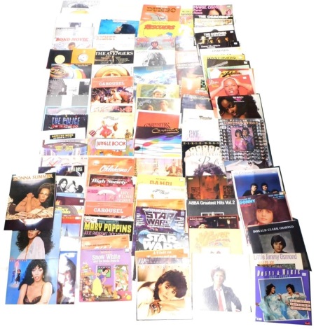 A quantity of LP records, to include musicals, Walt Disney, Carpenters, Glen Campbell, Cliff Richard, Eagles, etc. (3 boxes)