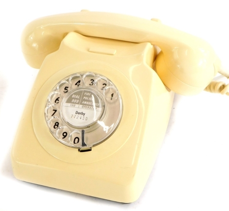 A 1981 vintage ivory GPO 746 telephone.