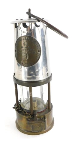 A Protectors miners lamp, type SL, stamped Cannock.