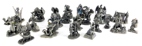 A quantity of small Myth and Magic type pewter cast figures, to include Mysterious Gateway, The Treasure Seeker, The Dragon of the Star, Finding the Dragonets, Go Faster Dad and The Dragon of the Sea, etc. (22)