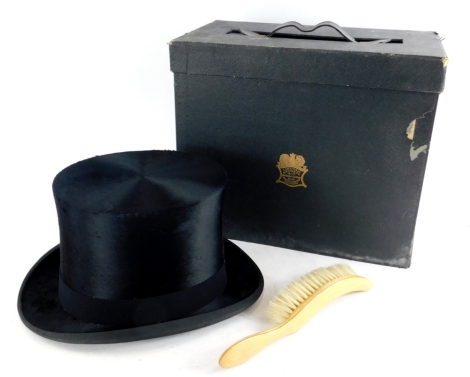 A Lincoln Bennett and Co of Old Bond Street London extra quality gentleman's top hat, in fitted case.