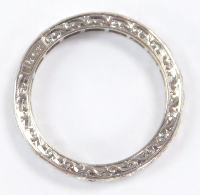 A diamond full eternity ring, set in white metal, stamped 18ct, approx 2.25cts, size P, 5.3g. - 3