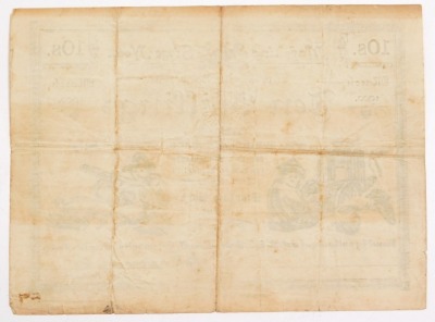 A Mafeking Ten Shillings Siege note, No 834., Standard Bank, signed by Captain H Greener, Chief Paymaster. - 2