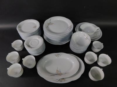 A Winterling Marktleuthen of Bavaria tea and dinner service, comprising twelve dinner, dessert, bowls, saucers, eight cups, two serving bowls, one large circular plate, sauce boat, gravy boat and oval dishes. - 2