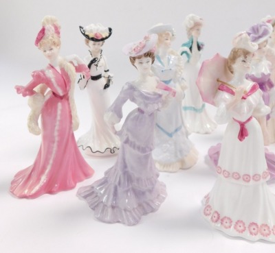 A set of sixteen Coalport porcelain ladies, for Compton & Woodhouse, comprising Lady Florence., Helena., Grace., May., Clara., Emily., Sarah., Catherine., Lydia., Phoebe., Eliza., Evelyn., Lillian., Louise., Frances., and Rose. - 2