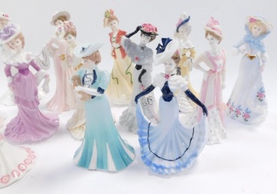 A set of sixteen Coalport porcelain ladies, for Compton & Woodhouse, comprising Lady Florence., Helena., Grace., May., Clara., Emily., Sarah., Catherine., Lydia., Phoebe., Eliza., Evelyn., Lillian., Louise., Frances., and Rose. - 3