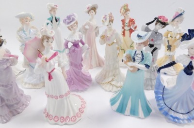 A set of sixteen Coalport porcelain ladies, for Compton & Woodhouse, comprising Lady Florence., Helena., Grace., May., Clara., Emily., Sarah., Catherine., Lydia., Phoebe., Eliza., Evelyn., Lillian., Louise., Frances., and Rose. - 4