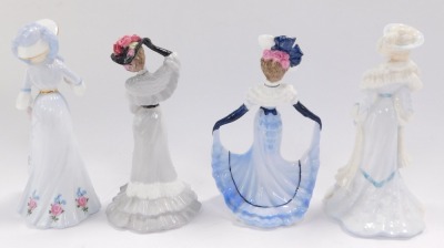 A set of sixteen Coalport porcelain ladies, for Compton & Woodhouse, comprising Lady Florence., Helena., Grace., May., Clara., Emily., Sarah., Catherine., Lydia., Phoebe., Eliza., Evelyn., Lillian., Louise., Frances., and Rose. - 14