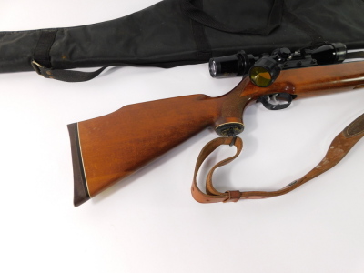 A Weihraeusch Sportwaffen .22 air rifle, with a 4x40 gun sight, cased. - 4