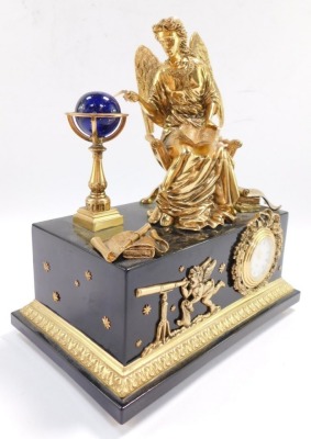 A Franklin Mint Angel of The New Age mantel clock, for the V & A Museum, No MA1057., 22cm wide. - 3