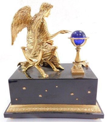 A Franklin Mint Angel of The New Age mantel clock, for the V & A Museum, No MA1057., 22cm wide. - 4