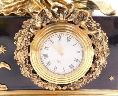 A Franklin Mint Angel of The New Age mantel clock, for the V & A Museum, No MA1057., 22cm wide. - 5