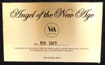 A Franklin Mint Angel of The New Age mantel clock, for the V & A Museum, No MA1057., 22cm wide. - 6