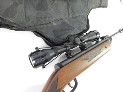 A Westlake .2 calibre air rifle, No 110301115., with a 4x40 gun sight and silencer, cased. - 3