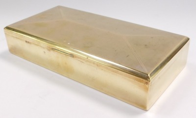 A State Express Cigarettes brass cigarette box, with engine turned decoration, three section interior, impressed marks, 25.5cm wide. - 2