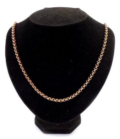 A 9ct gold belcher link neck chain, on a boltering clasp, 20.0g.