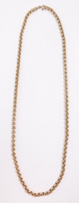 A 9ct gold belcher link neck chain, on a boltering clasp, 20.0g. - 3