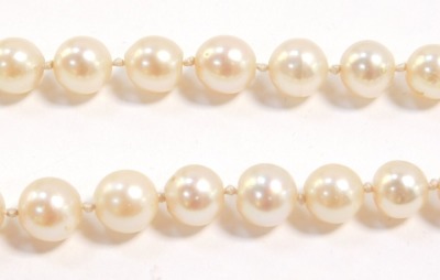 A pearl necklace, possibly natural pearls, 9ct gold clasp, 49.2g. - 3