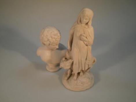 A Copeland Parian figure group of Little Red Riding Hood and the wolf
