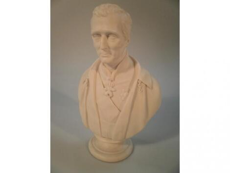 A Copeland Parian bust of the Duke of Wellington