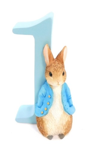 A Border Fine Arts Beatrix Potter figure modeled as Sweet Peter, Number Figurine, No 1, c2006, A6214, boxed.