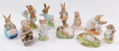 A selection of Beatrix Potter figures by Royal Albert, including Peter With Post Bag, Tom Kitten, Mrs Rabbit and Bunnies, etc. (12) - 3