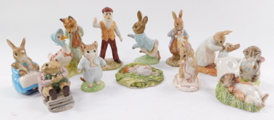 A selection of Beatrix Potter figures by Royal Albert, including Peter With Post Bag, Tom Kitten, Mrs Rabbit and Bunnies, etc. (12) - 4