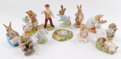 A selection of Beatrix Potter figures by Royal Albert, including Peter With Post Bag, Tom Kitten, Mrs Rabbit and Bunnies, etc. (12) - 5