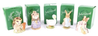 Five John Beswick figures, including Rebecca Puddleduck, Mrs Flopsy Bunny, etc. (5)