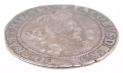 A James I silver sixpence 1603. - 3