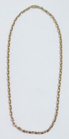 A cable link neck chain, yellow metal stamped 375, on a claw clasp, 15.0g.