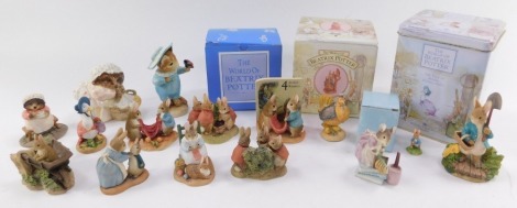 A group of Beatrix Potter figures, including Jemima Puddleduck, Tom Kitten, etc. (1 tray)