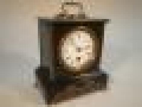 A 19thC French polished slate mantel clock