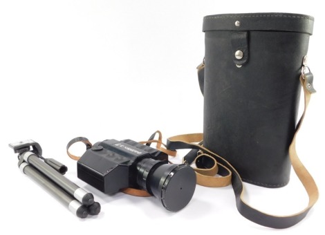 A Baigish 3 Russian night vision monocular, cased, together with tripod.