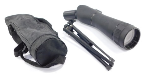 A Nipon Prismatic monocular spotting scope, with tripod.