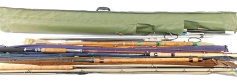 A fishing compendium, comprising SC/C multi rod, SC Ledger 10, Hardmatch 13, F/G pike 8, and carbon feece B10, in single case.