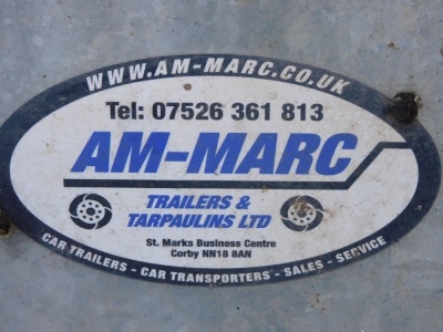 A Jupiter car transporter trailer, 2700kg, model GA1500, SZRBR2000K 0012210, with retail stamp from AM-Marc, with hoist pull spare tyre and two car ramps. To be sold upon instructions from the Executors of Michael Davison (Dec'd) - 2