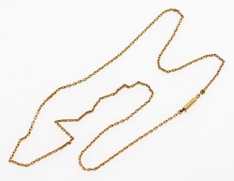 A 9ct gold fine link chain, with slide clasp, 45cm long, 3g.