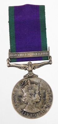 An Elizabeth II General Service medal (1962) with Northern Island clasp, inscribed to 24283956 CFN R.G. Fordike. REME.