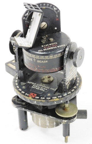 An aviation astro compass MK2, serial number 514 reference 6/399, 21cm high.