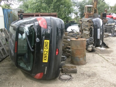 The Residual Scrap Vehicles on site together with other scrap hidden in the undergrowth. To include c95 cars, American motor home, five caravans, dumper truck, transit tipper, various van cabs, ambulance, lorry, trailer chassis's, building profile sheet, - 10