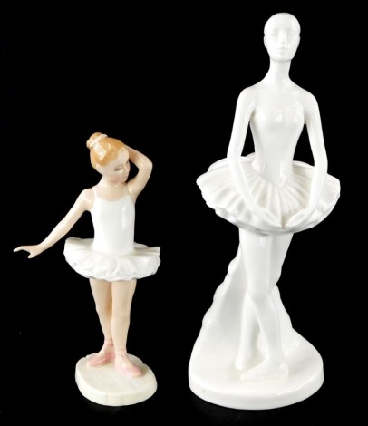 Two Royal Doulton figures, to include Royal Doulton Images The Ballet Dancer HN4027, 24cm high, Little Ballerina HM3395, 17cm high. (2)